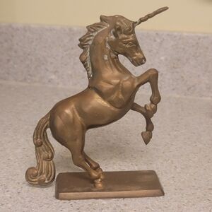 Vtg Solid Brass Unicorn